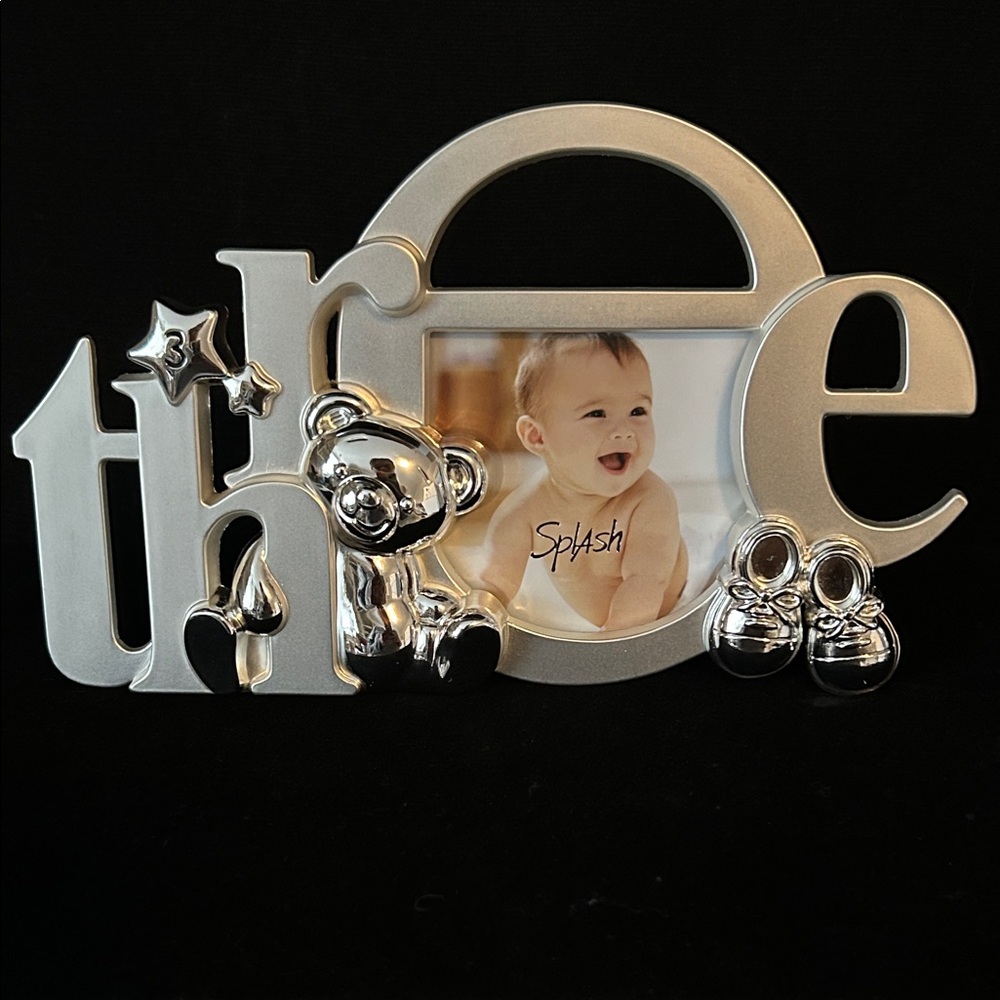 Bambino Silver Plater Photo Third Birthday Frame  NWOB
